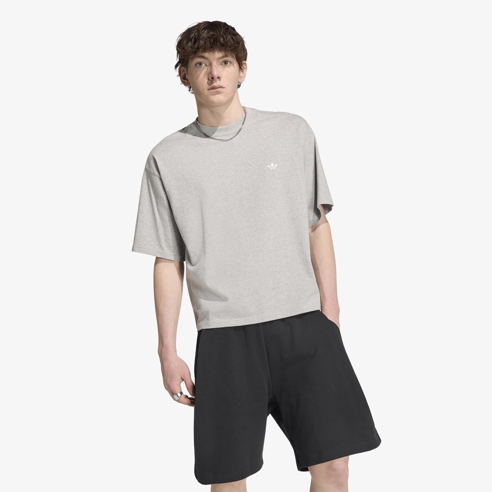 Tričko adidas Trefoil Essentials Oversized T-shirt Medium Grey Heather S