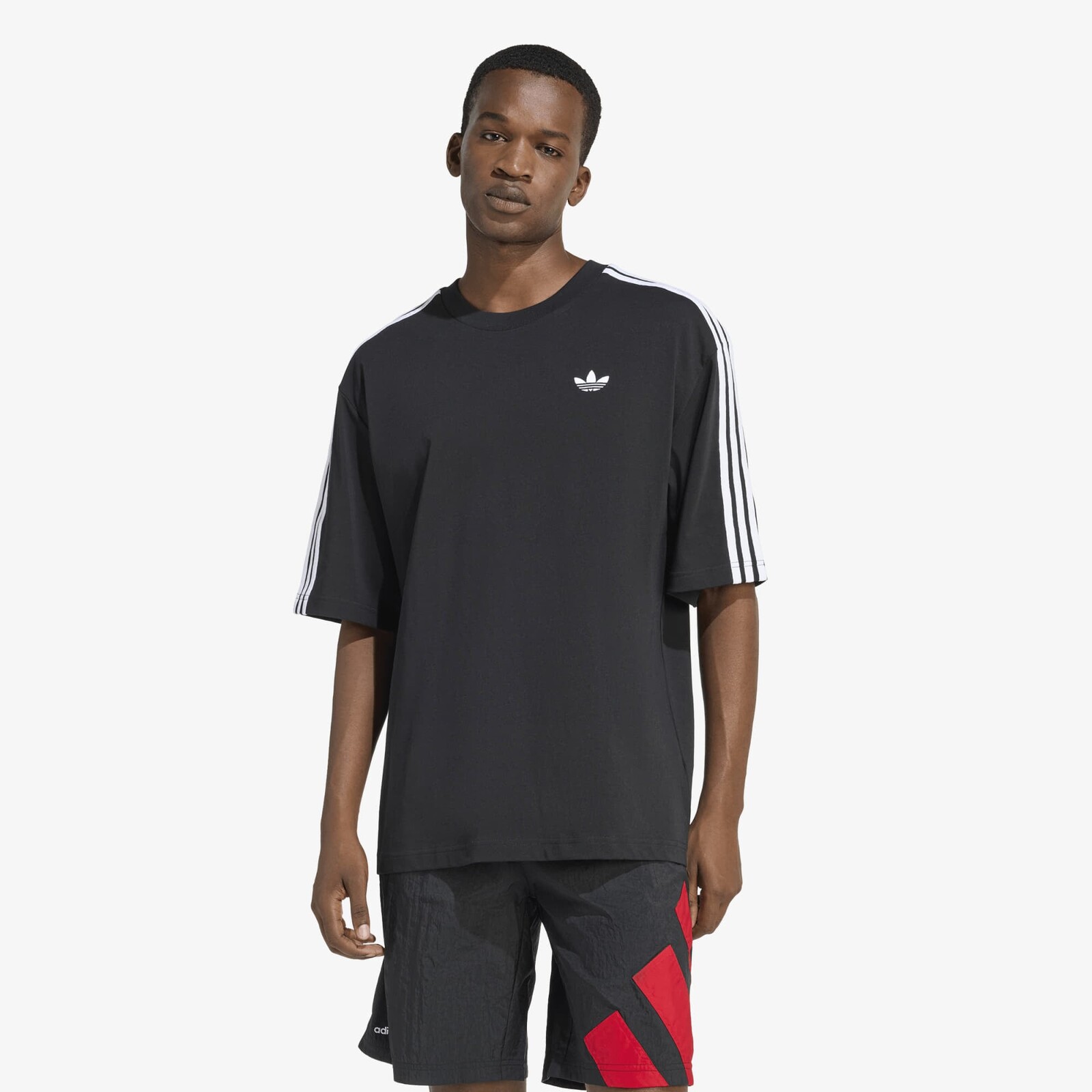 Tričko adidas Adicolor 3-Stripes Oversized T-Shirt Black XXL