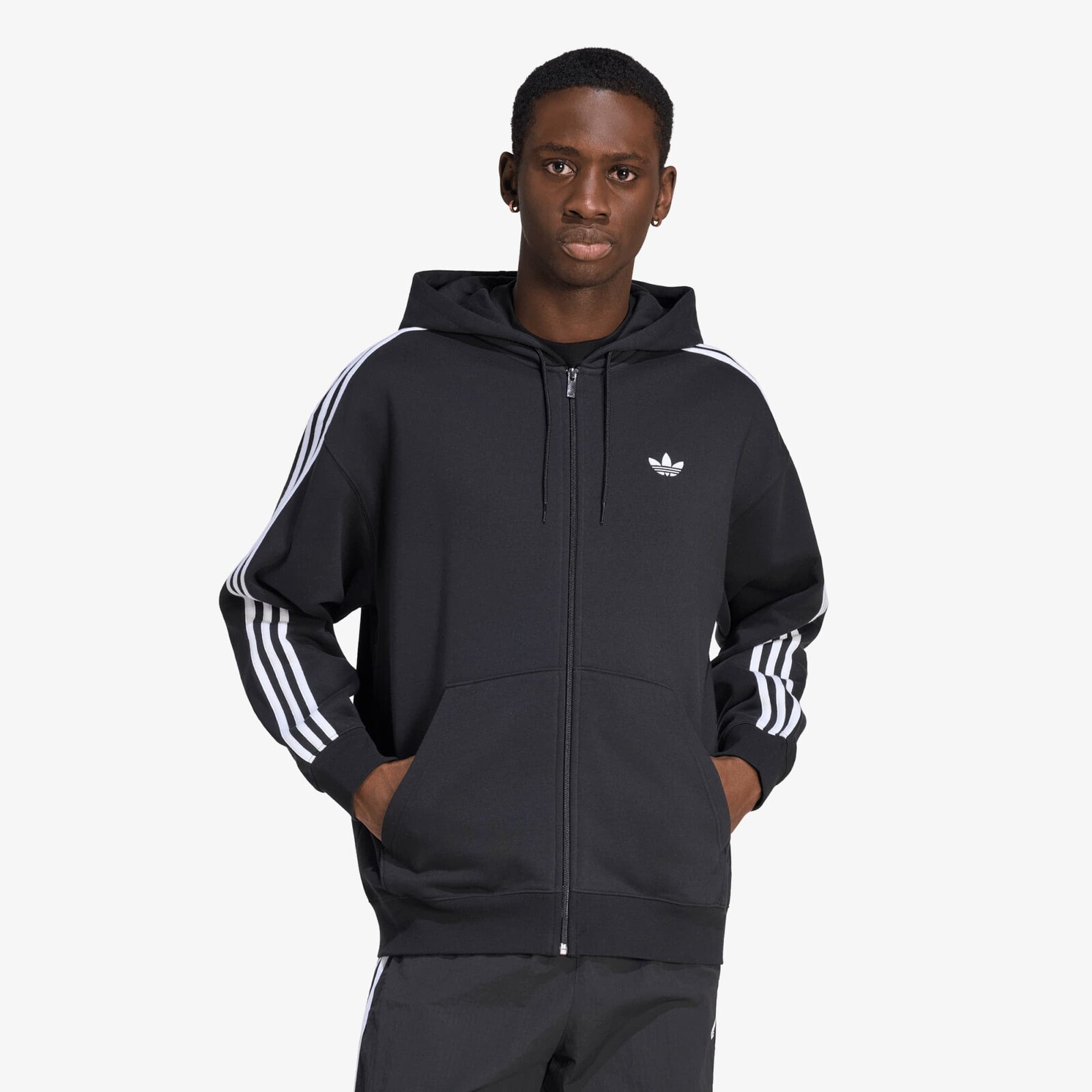 Mikina adidas Adicolor Oversize Full-Zip Hoodie Black M