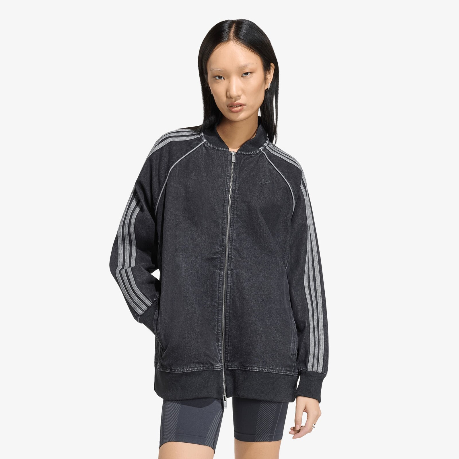Bunda adidas SST Oversized Denim Tracktop True Black Denim XS
