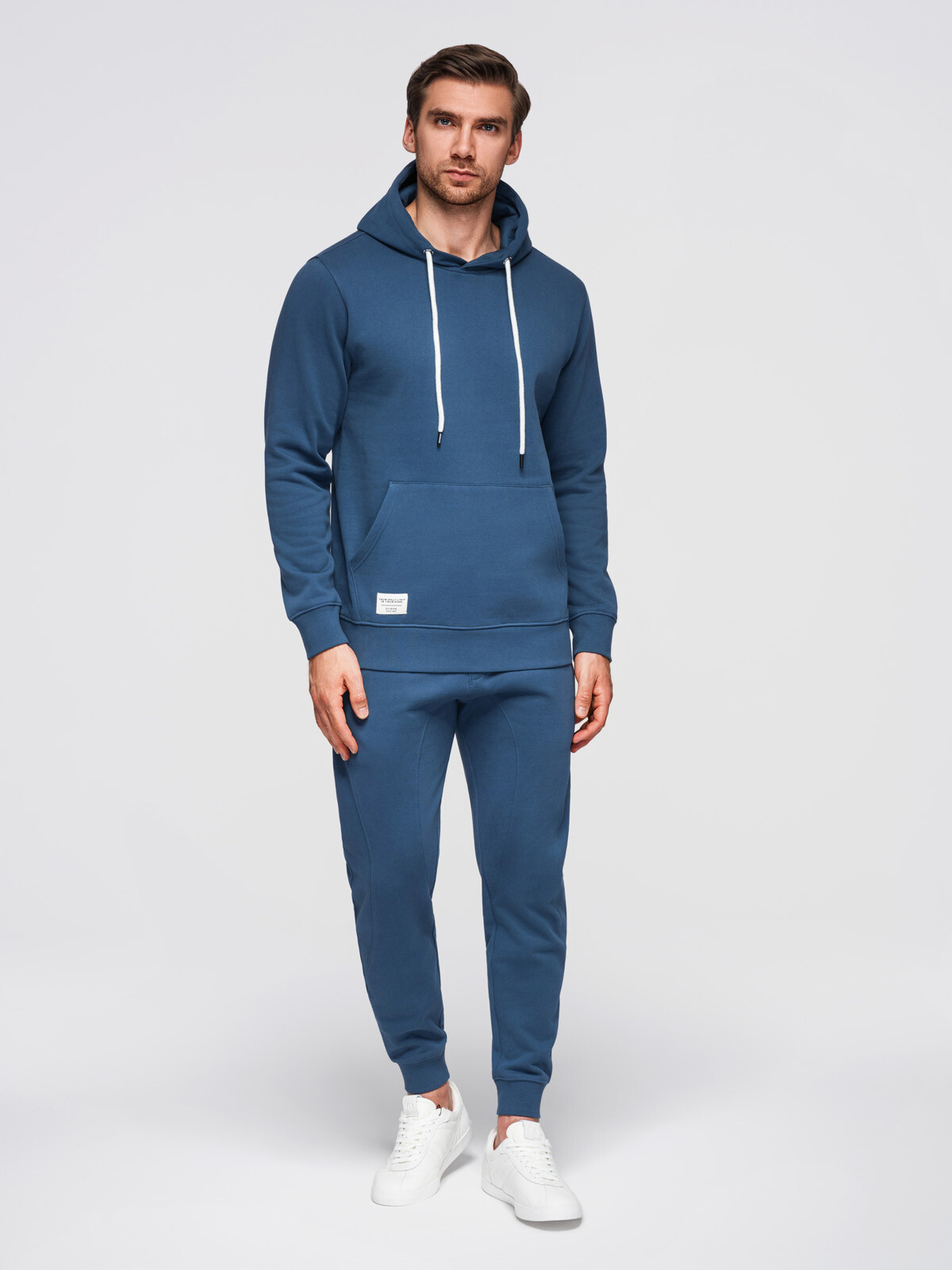Ombre Men's cotton tracksuit set kangaroo sweatshirt + jogger trousers