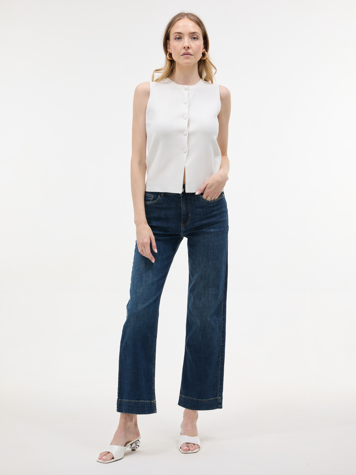 Navy Blue Women's Wide Leg Jeans ORSAY - Women's