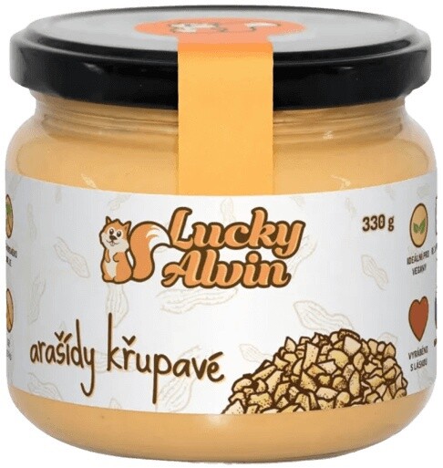 Lucky alvin arašidový krém 330 g - chrumkavý prešla dmt 6.6.2026