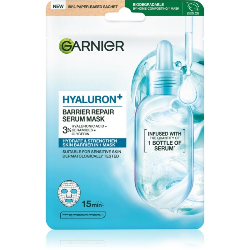 Garnier Hyaluron + čistiaca pleťová maska pre zmiešanú až mastnú pokožku 1 ks