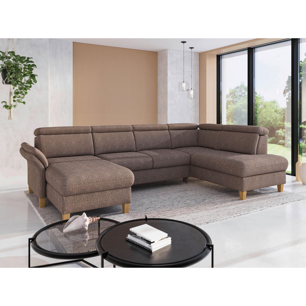 Sit & More SEDACIA SÚPRAVA, textil, cappuccino