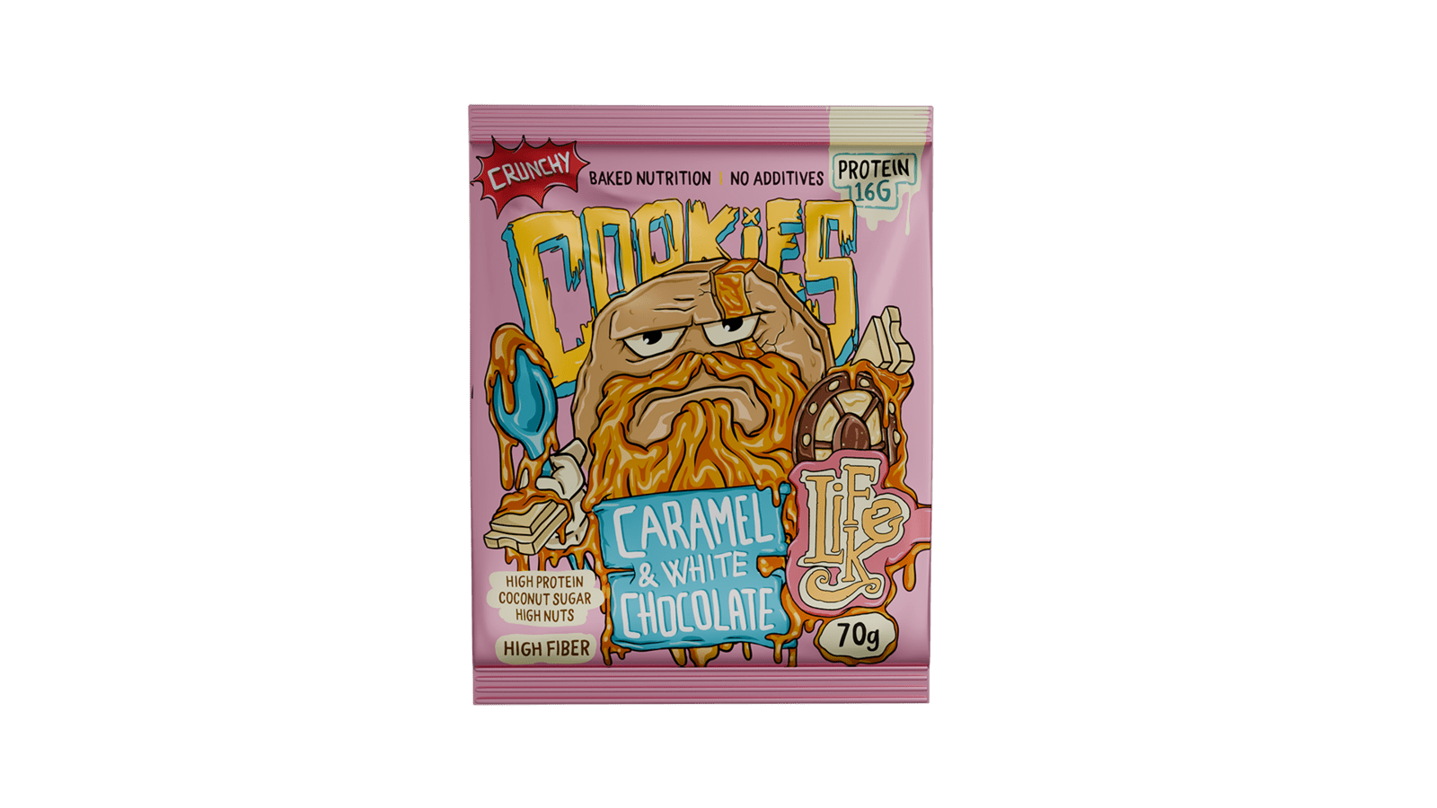 LIFELIKE Cookies Crunchy karamel biela čokoláda 1 x 70 g