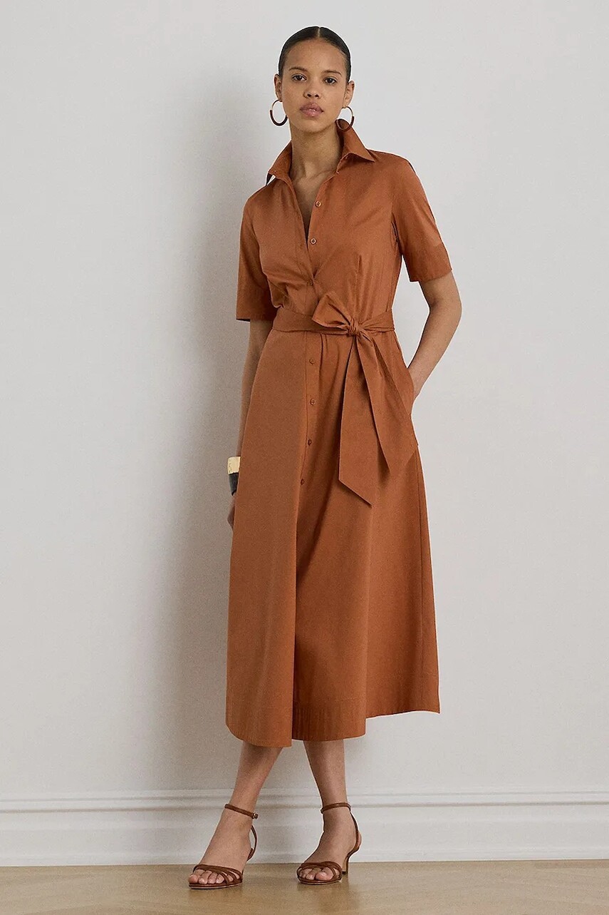 Lauren Ralph Lauren košeľové šaty s bavlnou