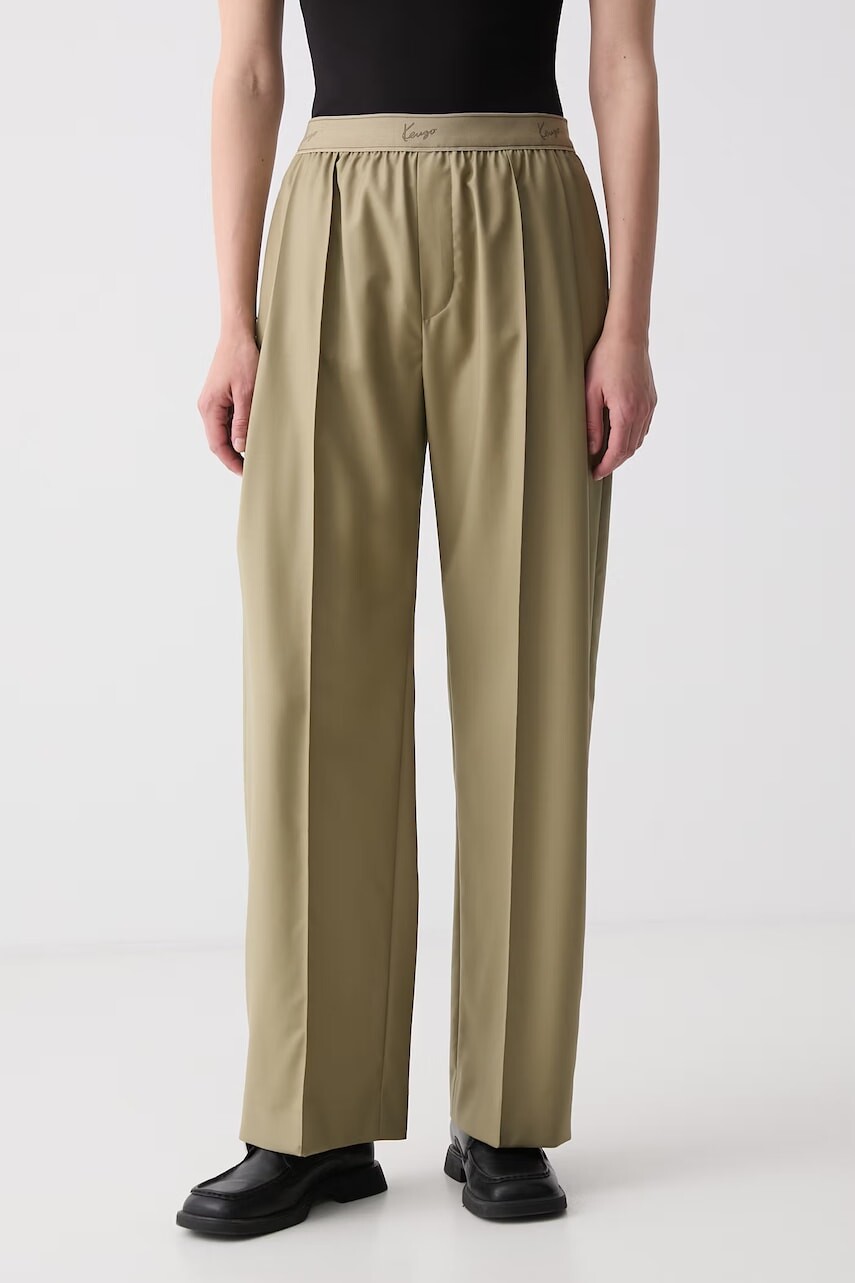 Kenzo nohavice wide leg dámske vlnené