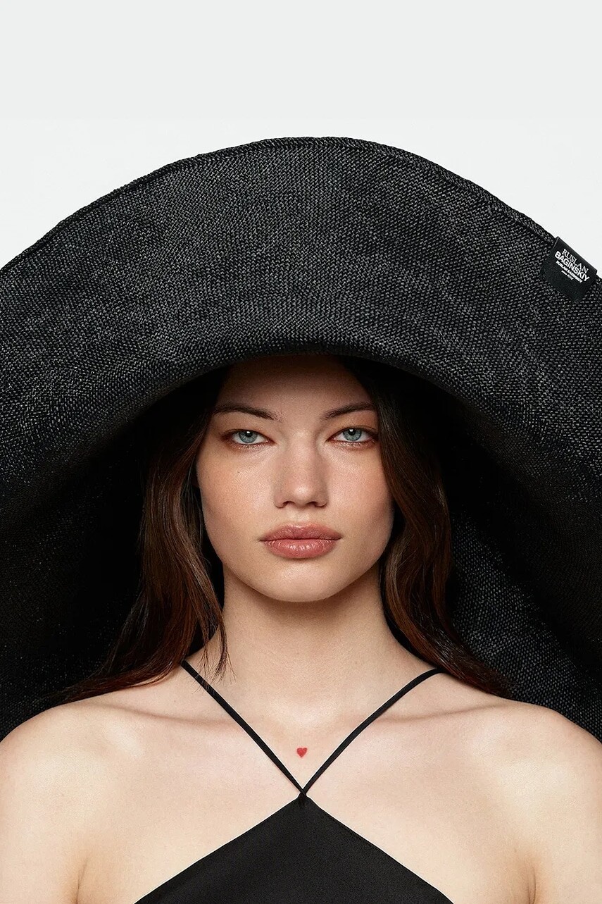 RUSLAN BAGINSKIY klobúk so širokým okrajom dámsky pletený Foldable Hat