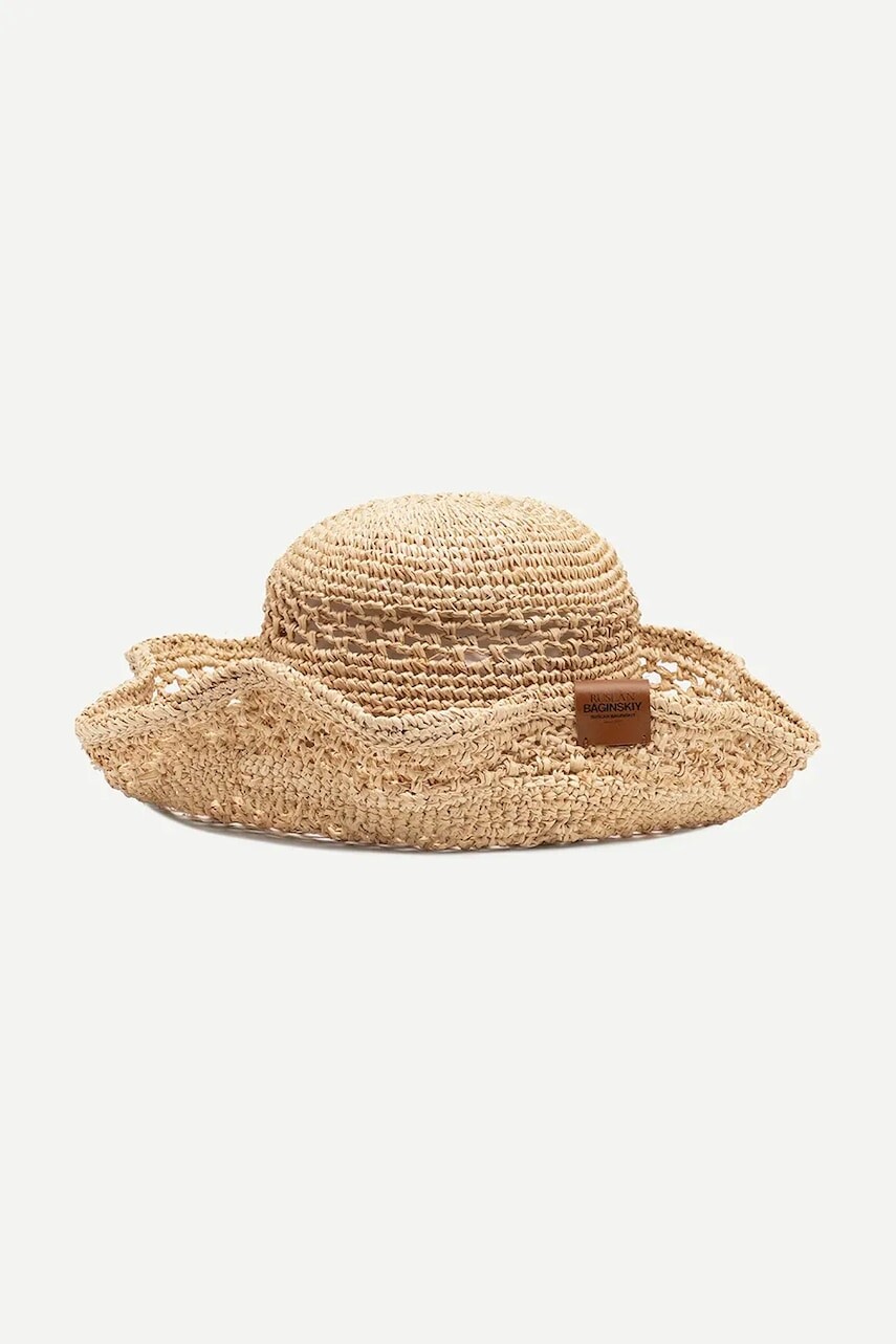 RUSLAN BAGINSKIY slamený klobúk dámsky Bucket Hat