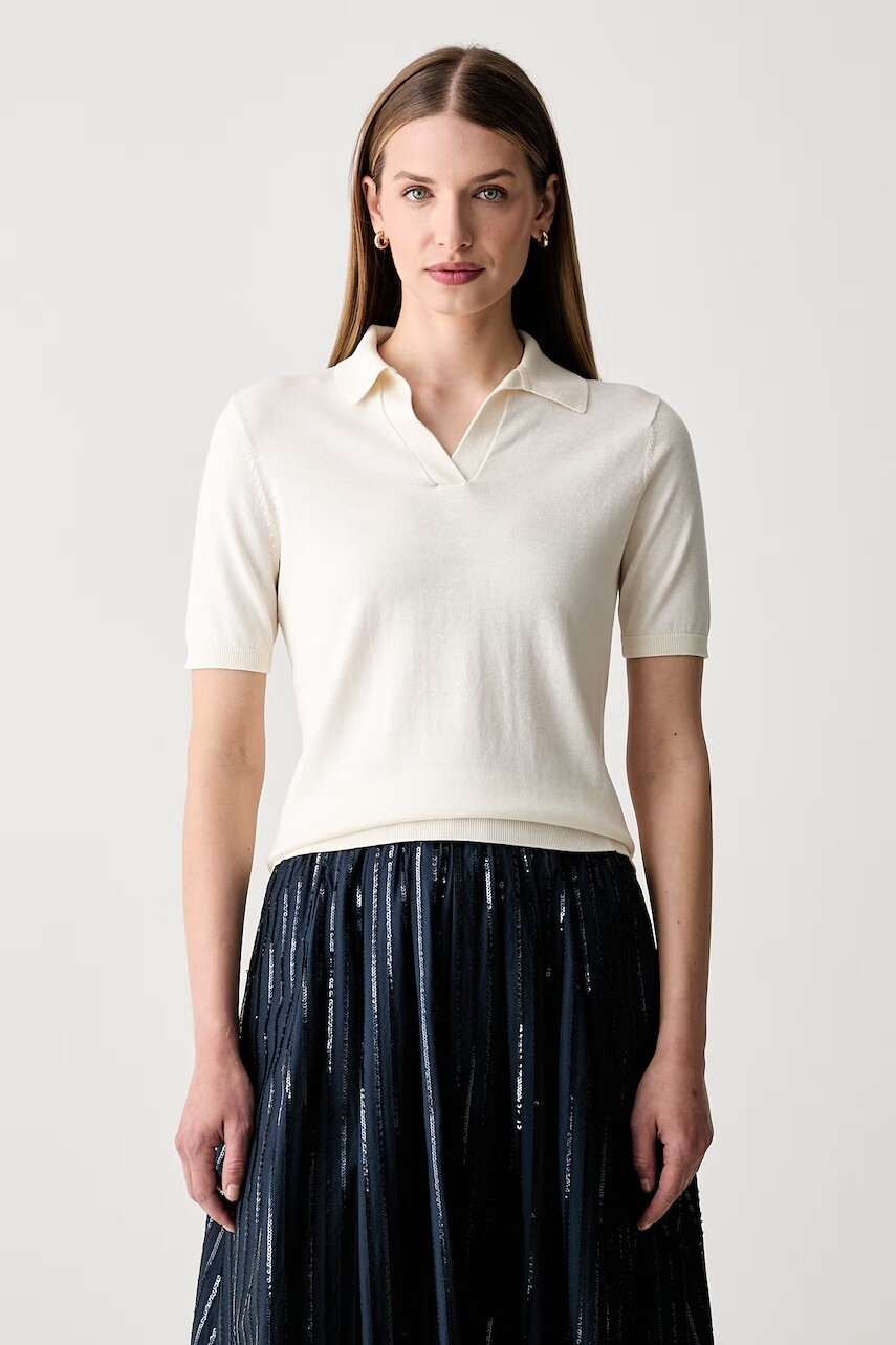 Weekend Max Mara úpletové polo tričko dámske s hodvábom WKDRONCOLO