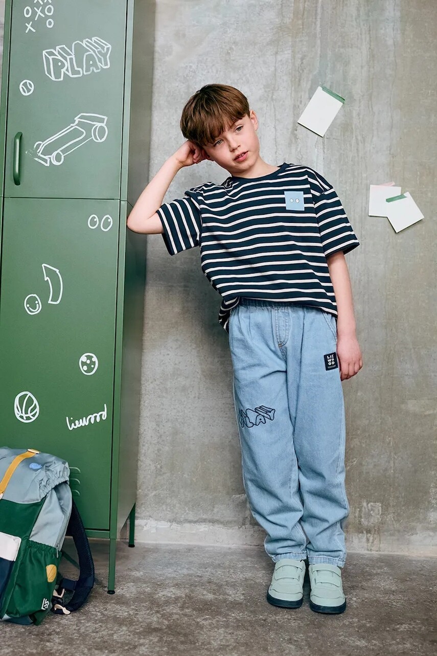 Liewood rifle široké detské Borris Light Placement Denim Pants