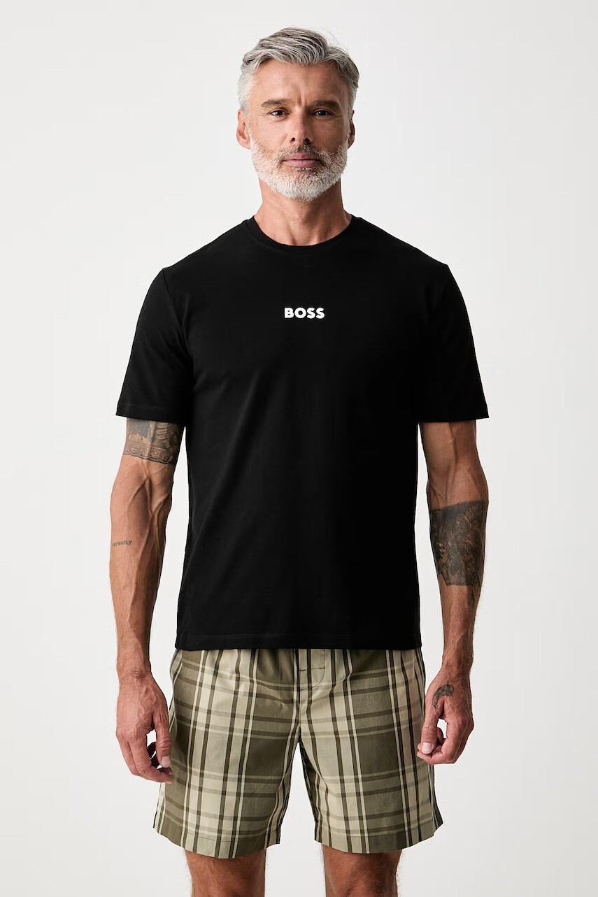 BOSS dvojdielne pyžamo pánske s bavlnou Easy Short Set