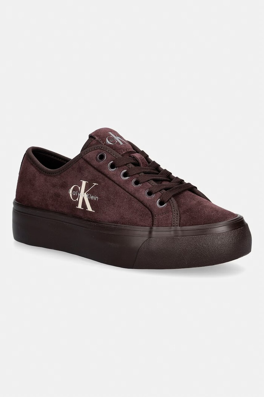 Calvin Klein VULC FLATF LACEUP SUEDE sneakers dámske semišové