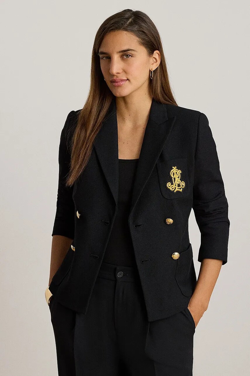 Lauren Ralph Lauren dvojradové sako bavlnené s elastanom