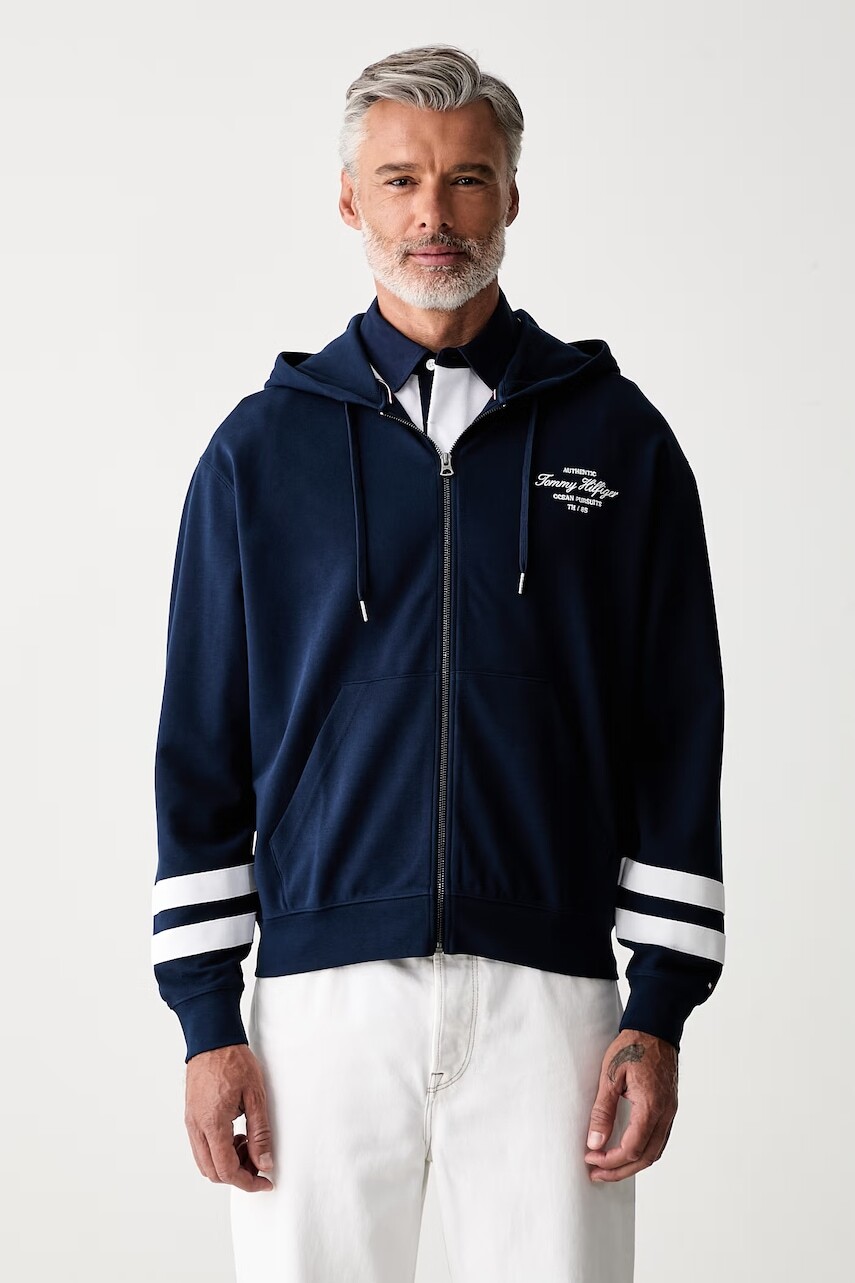Tommy Hilfiger mikina na zips s kapucňou pánska