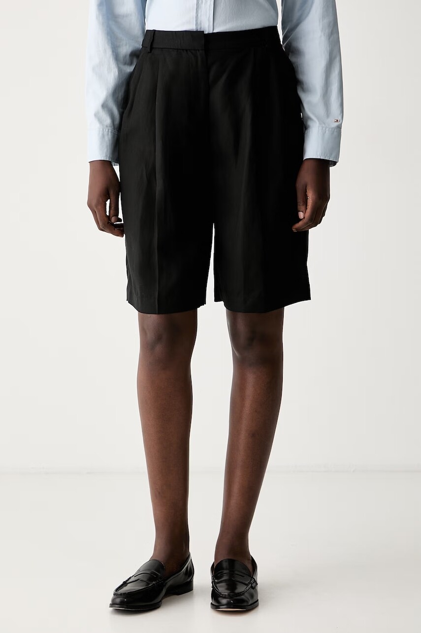 Tommy Hilfiger bermudy dámske s prímesou ľanu