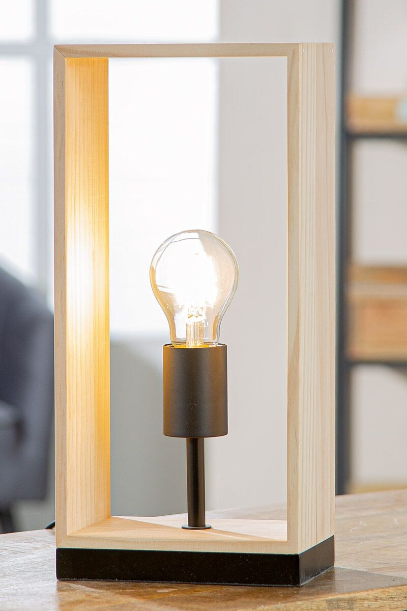 Drevená stolová lampa Natural 
