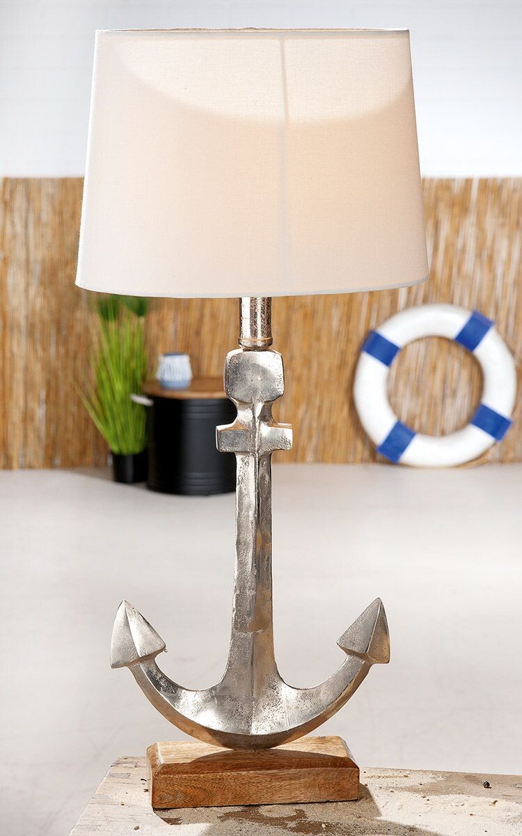 Stolná lampa Kotva, hliník