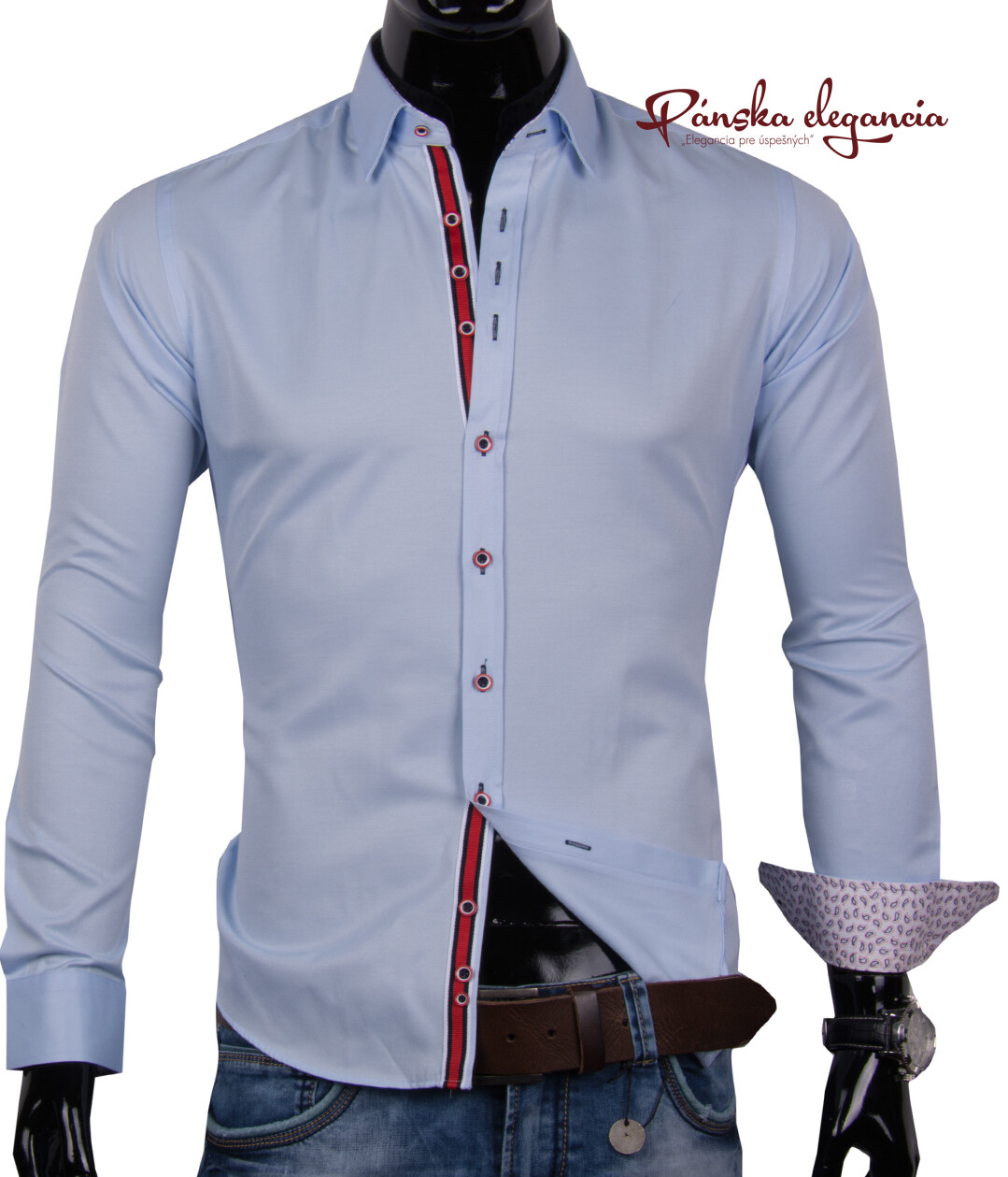 11072-EE-1 Elegantná svetlo-modrá košeľa Pako Lorente - SLIM FIT