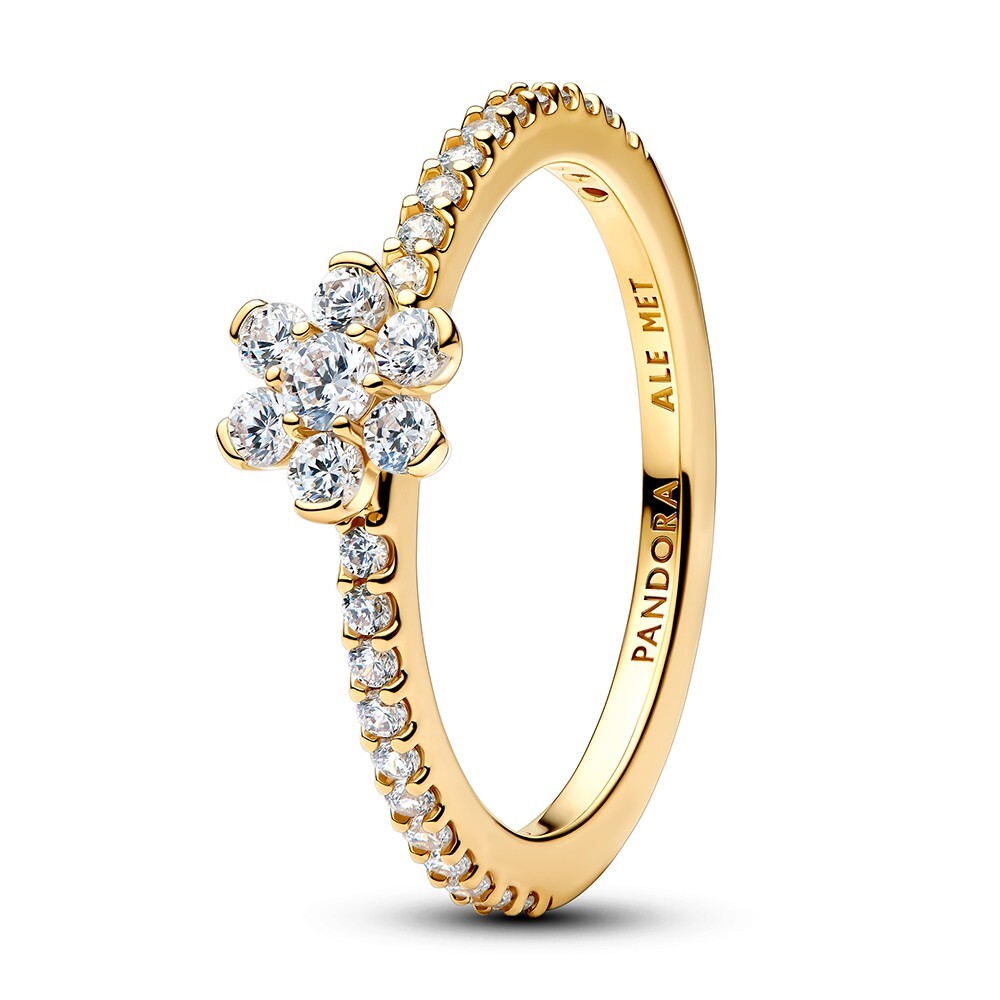 Pandora Pozlátený prsteň Číra kvetina Shine Timeless 164499C01 54 mm