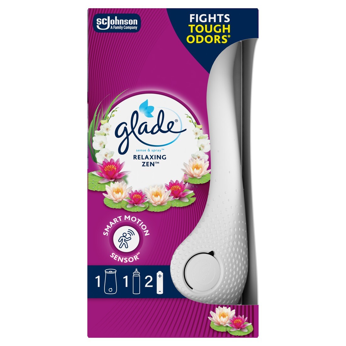 Glade Automatický osviežovač vzduchu Sense & Spray + náplň Relaxing Zen 18 ml