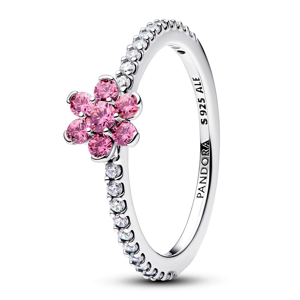Pandora Strieborný prsteň Ružový kvet Timeless 194499C02 52 mm