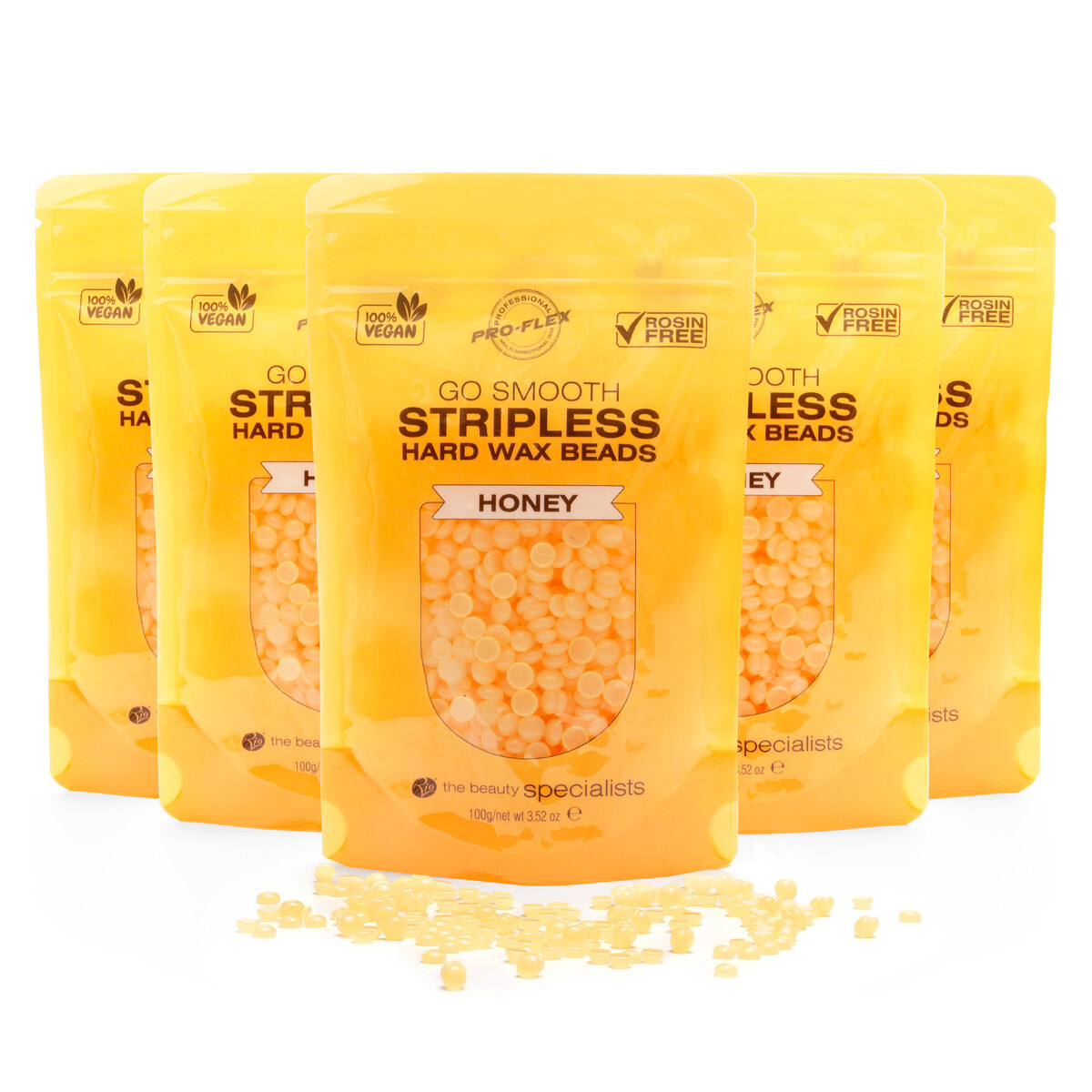 Rio-Beauty Depilačné voskové perly Premium Honey Hard Wax Beads 5 x 100 g