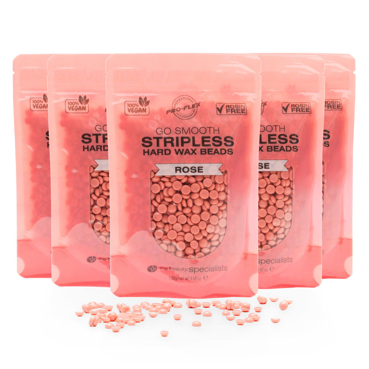 Rio-Beauty Depilačné voskové perly Rose Premium Hard Wax Beads 5 x 100 g