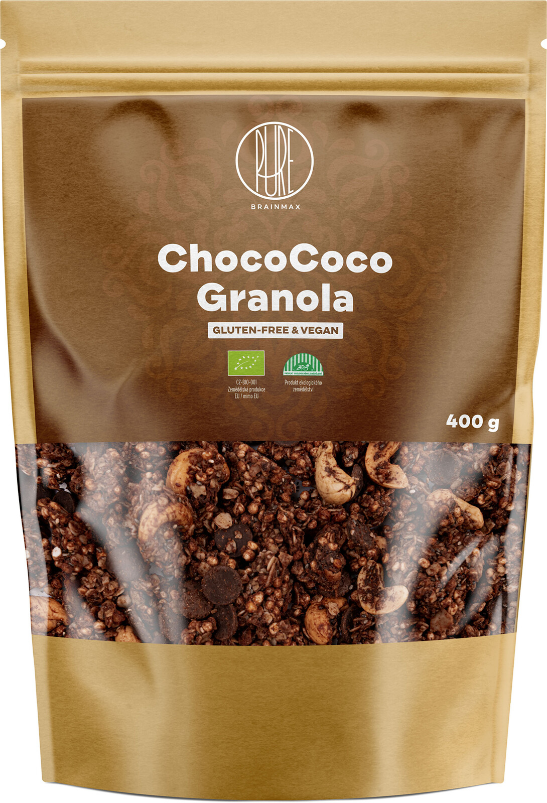 BrainMax Pure Granola - Čokoláda a kokos BIO 400 g