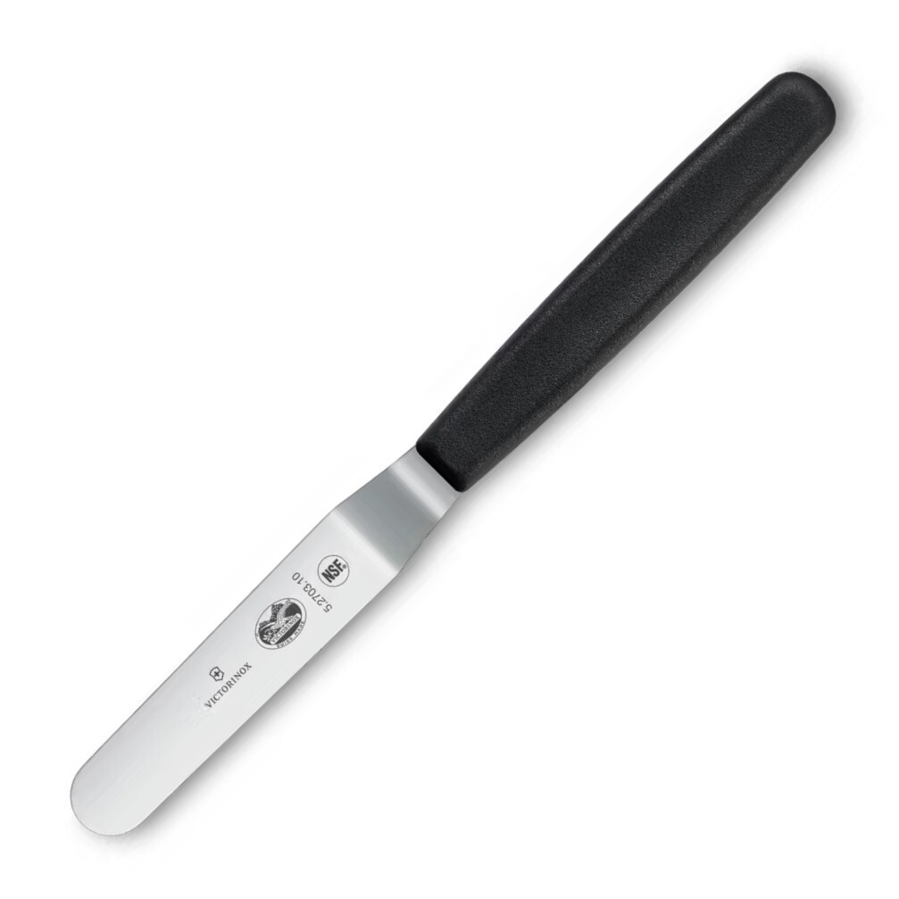 Cukrárska špachtľa 8 cm, zahnutá, čierna, nerezová oceľ, Victorinox