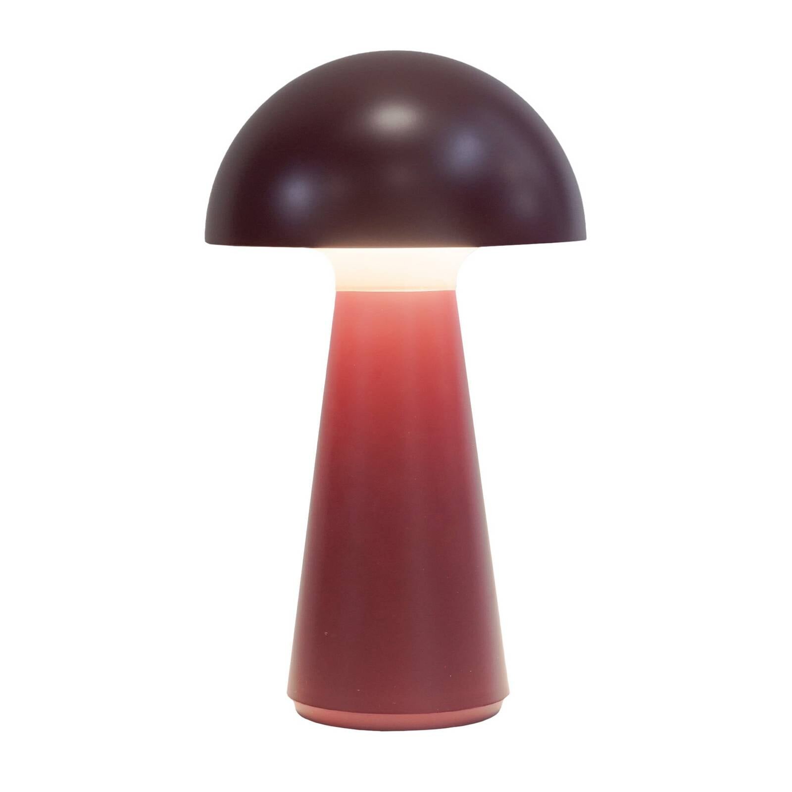 Stolová LED lampa na batériu Sam, bordová, plast, výška 28 cm, IP54