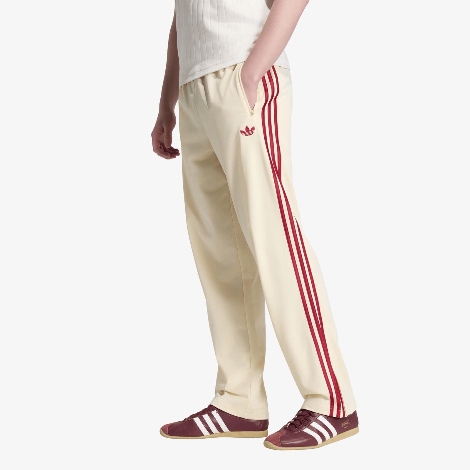 Kalhoty adidas Firebird Track Pants Warm Vanilla/ Team Victory Red XL