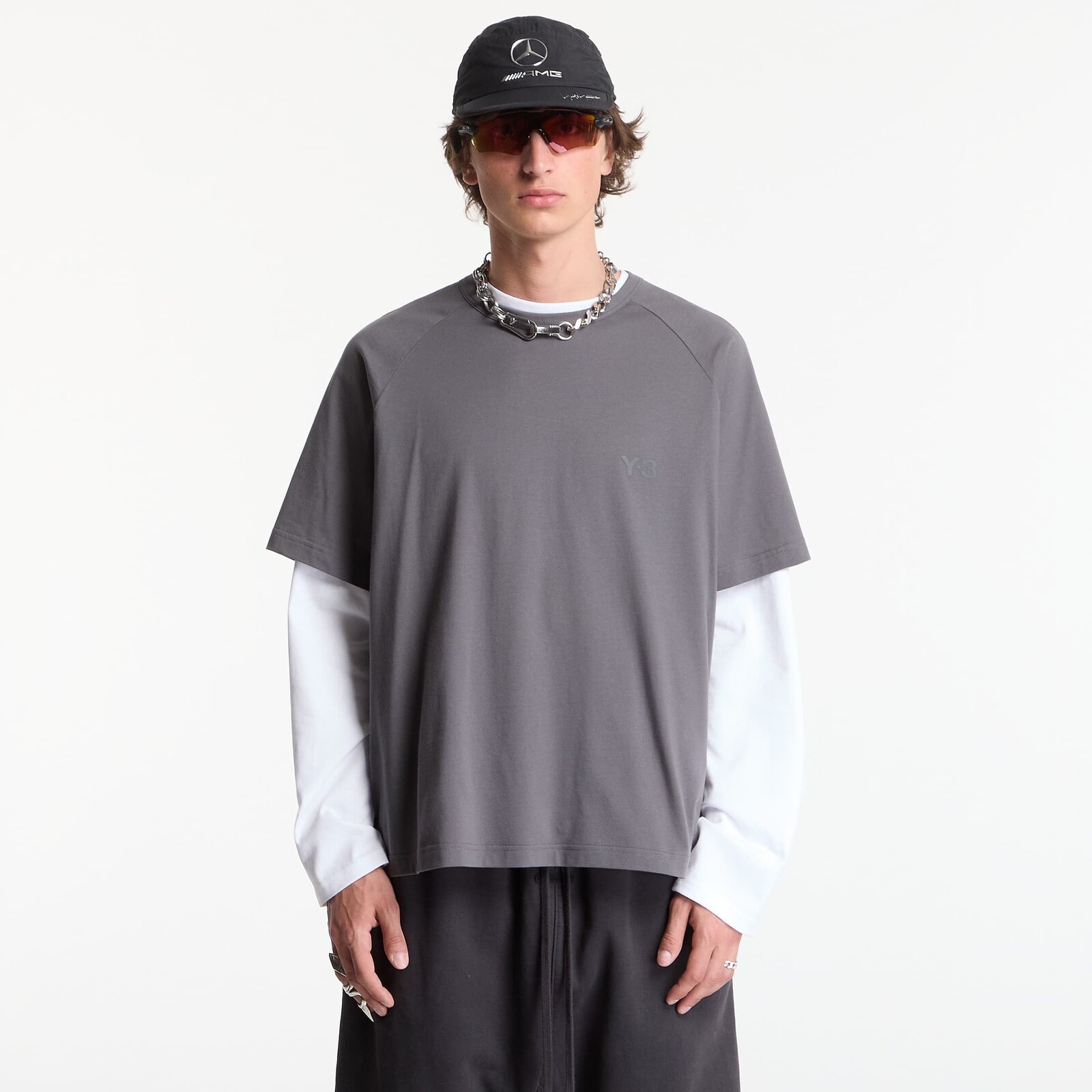 Tričko Y-3 Boxy Short Sleeve T-Shirt Grey Five M
