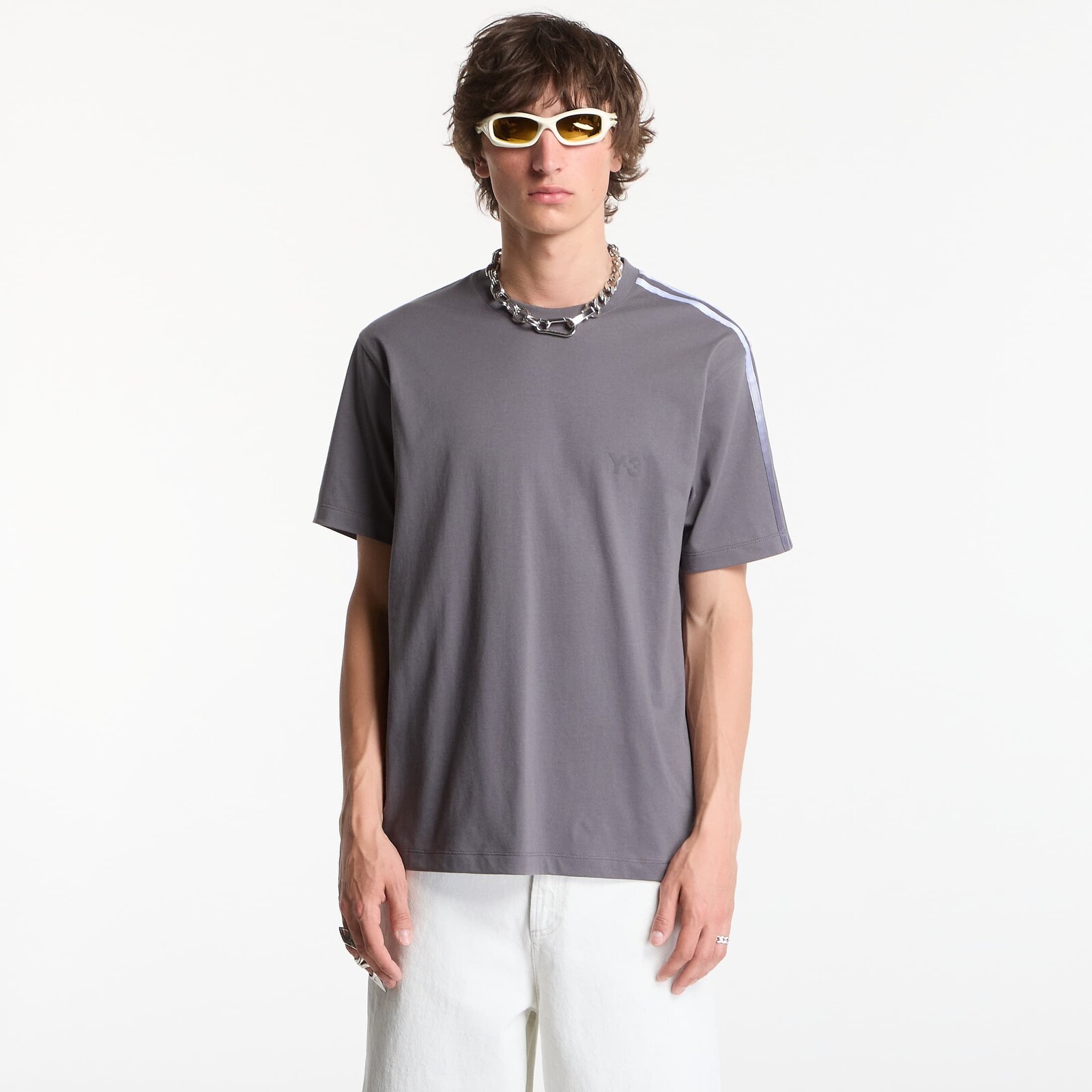 Tričko Y-3 Gradient Stripes Short Sleeve T-Shirt Grey Five XS