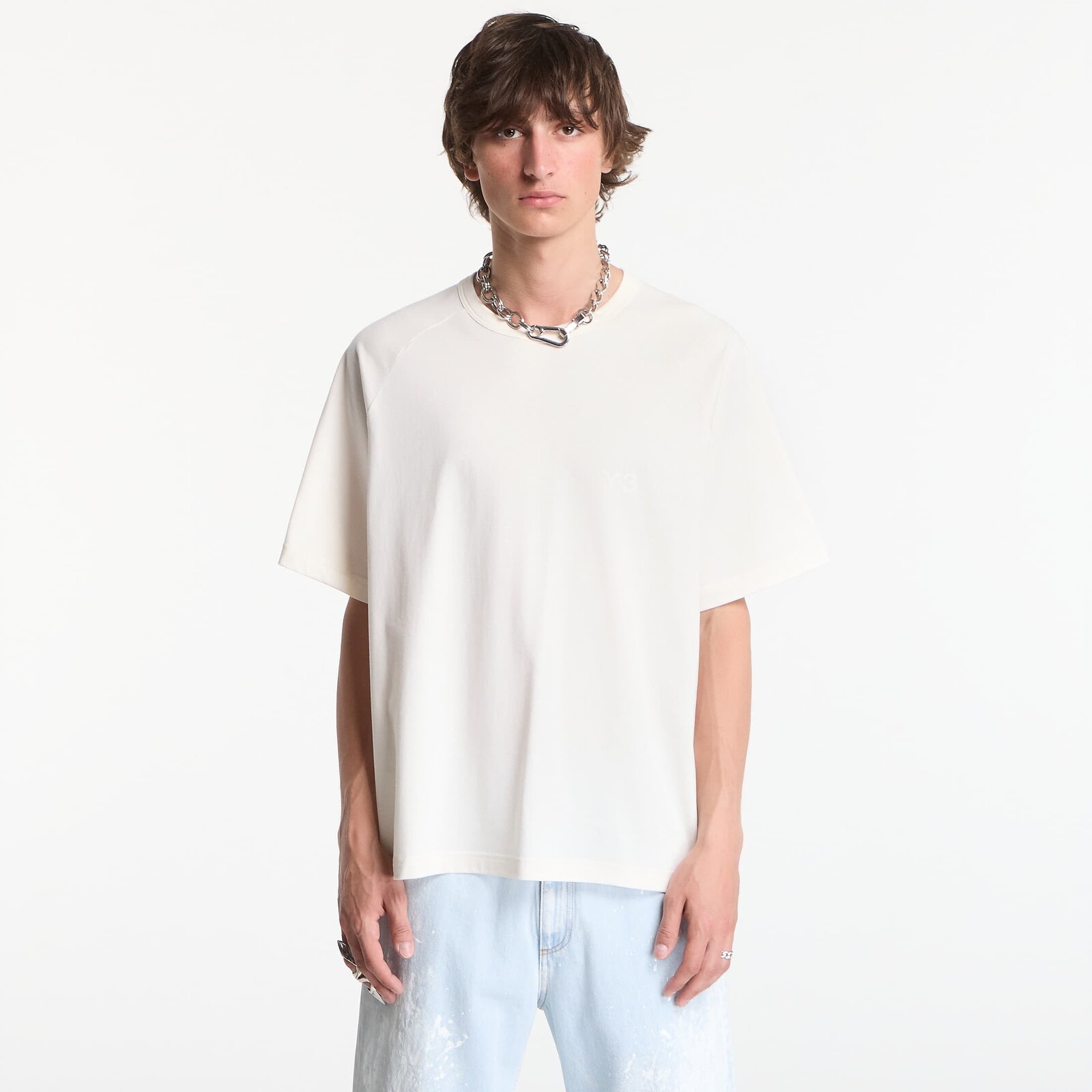 Tričko Y-3 Boxy Short Sleeve T-Shirt Chalk White L