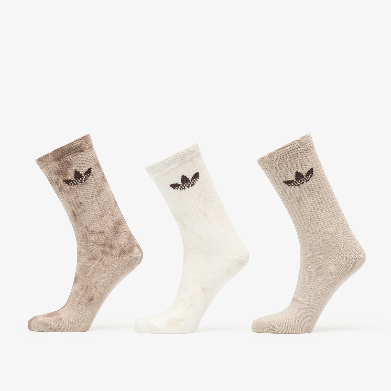 Ponožky adidas Tie Dye Crew Socks 3 Pairs Off White/ Wonder Beige/ Dark Brown M