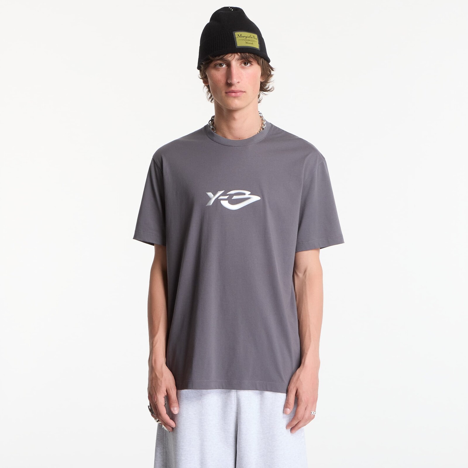 Tričko Y-3 Liquid Logo Short Sleeve T-Shirt UNISEX Grey Five M