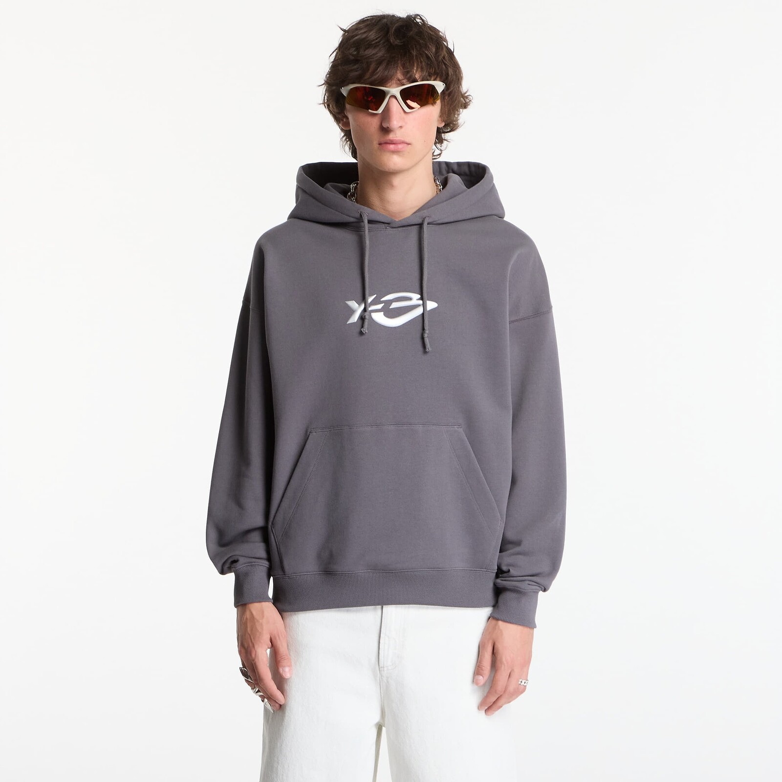 Mikina Y-3 French Terry Liquid Logo Hoodie UNISEX Grey Five XS