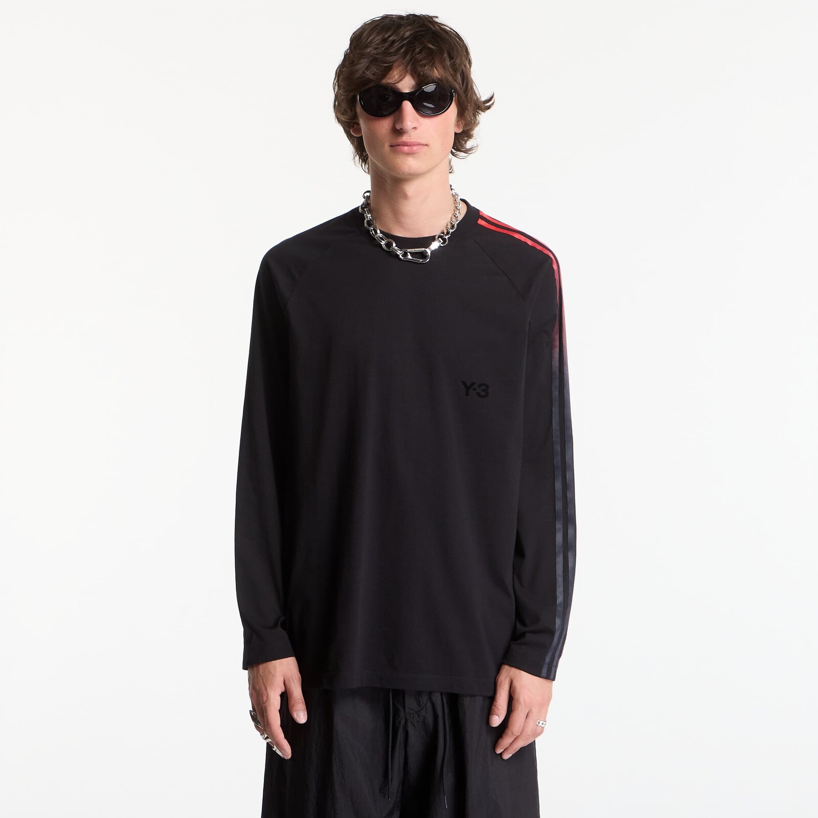 Tričko Y-3 Oversized Gradient Stripes Long Sleeve T-Shirt UNISEX Black S