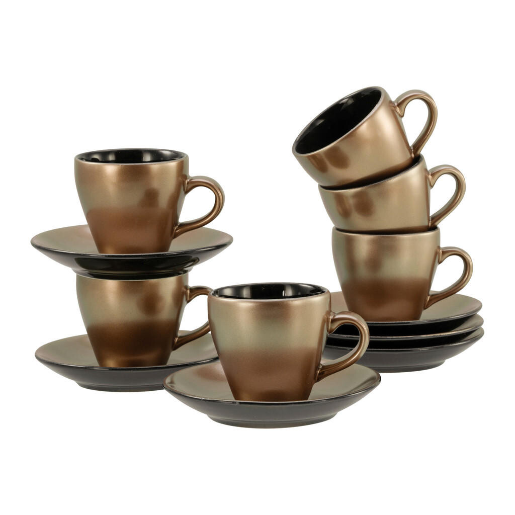 Creatable ŠÁLKA NA ESPRESSO S TANIERIKOM Golden Days Schwarz