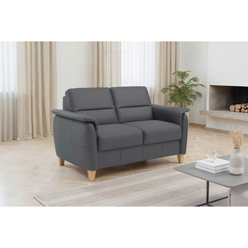 Sit & More DVOJMIESTNA POHOVKA, čierna, pravá koža