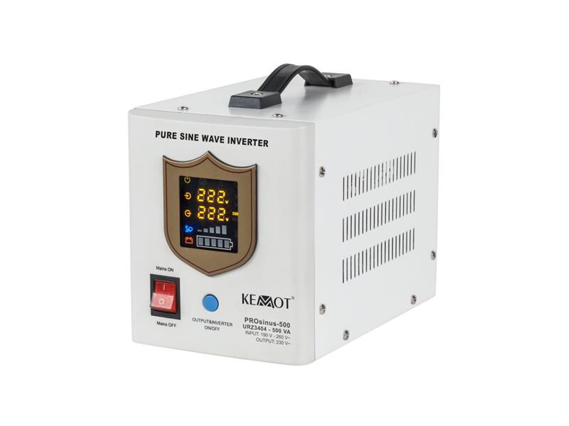 Zdroj záložný KEMOT PROsinus-500 12V 230V 500VA 300W White
