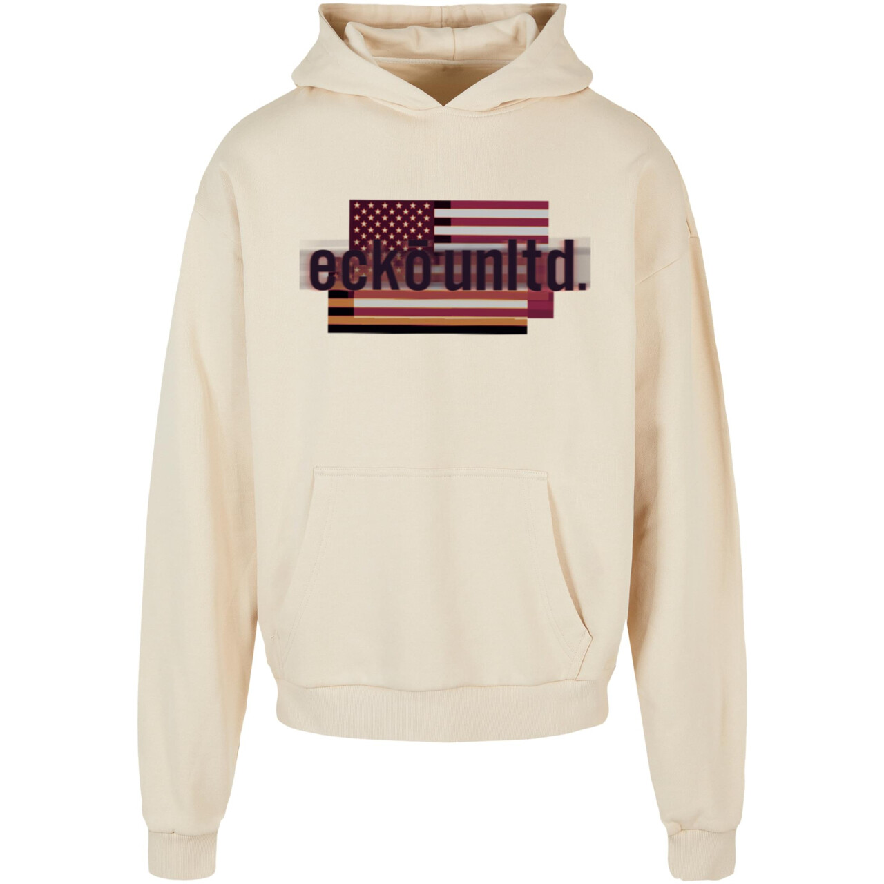 Mikina s kapucňou Ecko Unltd. Flag - béžová, XL