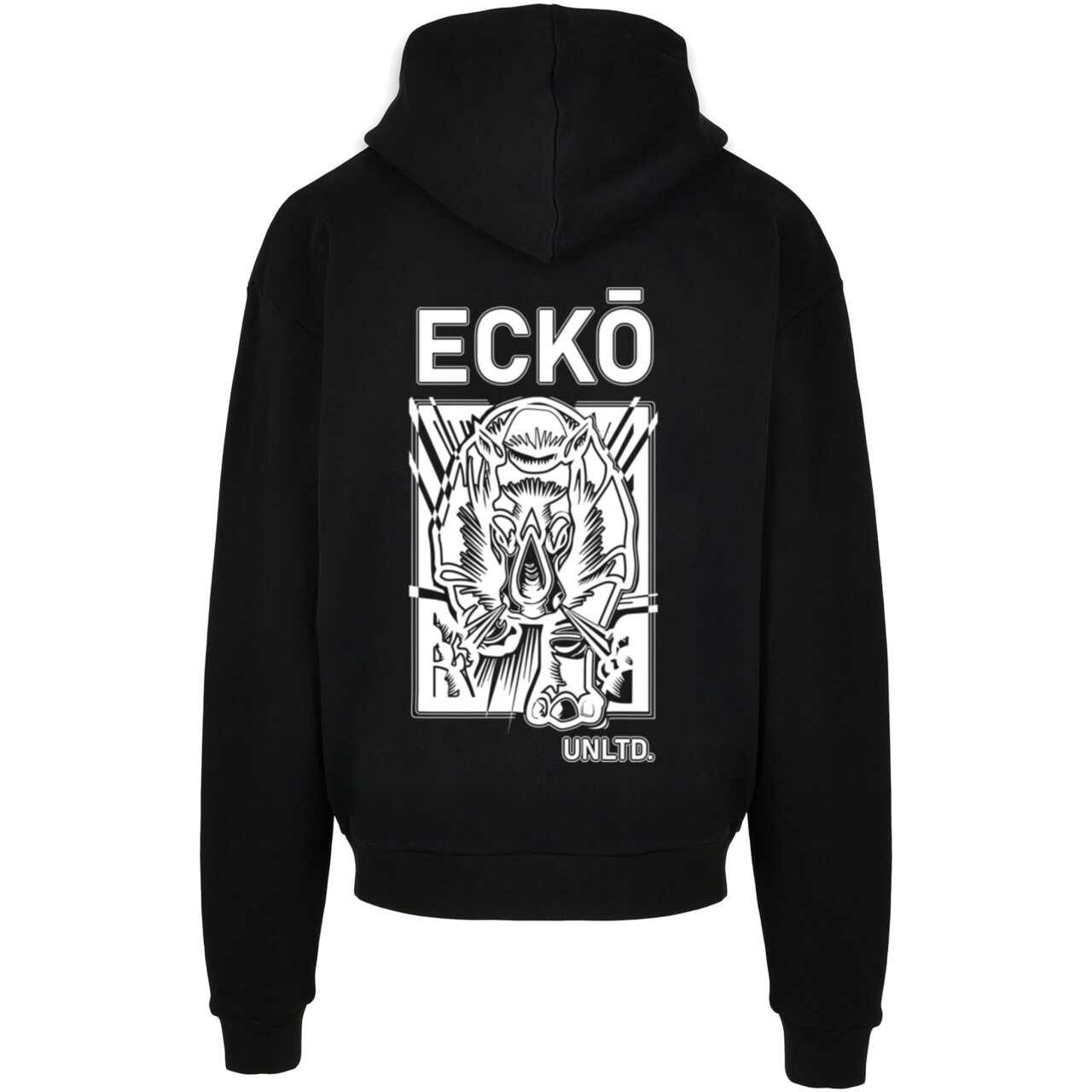 Mikina s kapucňou Ecko Unltd. RhinoStencil - čierna, M