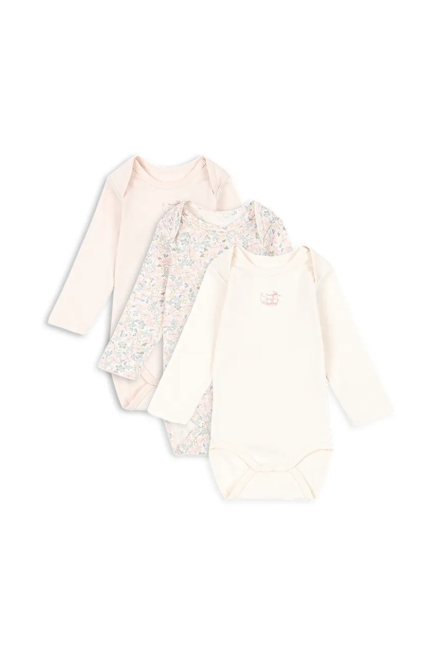 Bavlnené body pre bábätká Fanga Fontana FIO 3 PACK LS BODY OCS 3-pak
