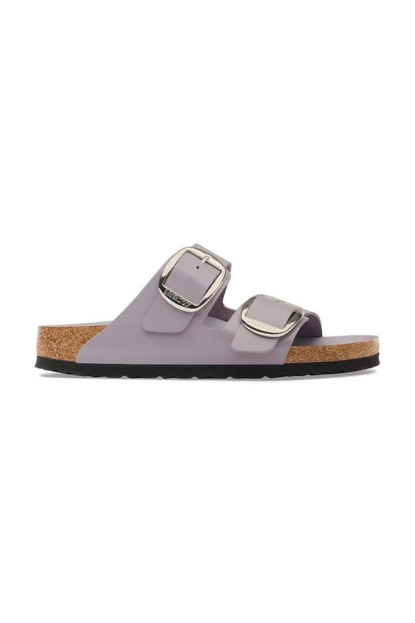 Birkenstock šľapky dámske kožené Arizona Big Buckle Natural Leather Patent