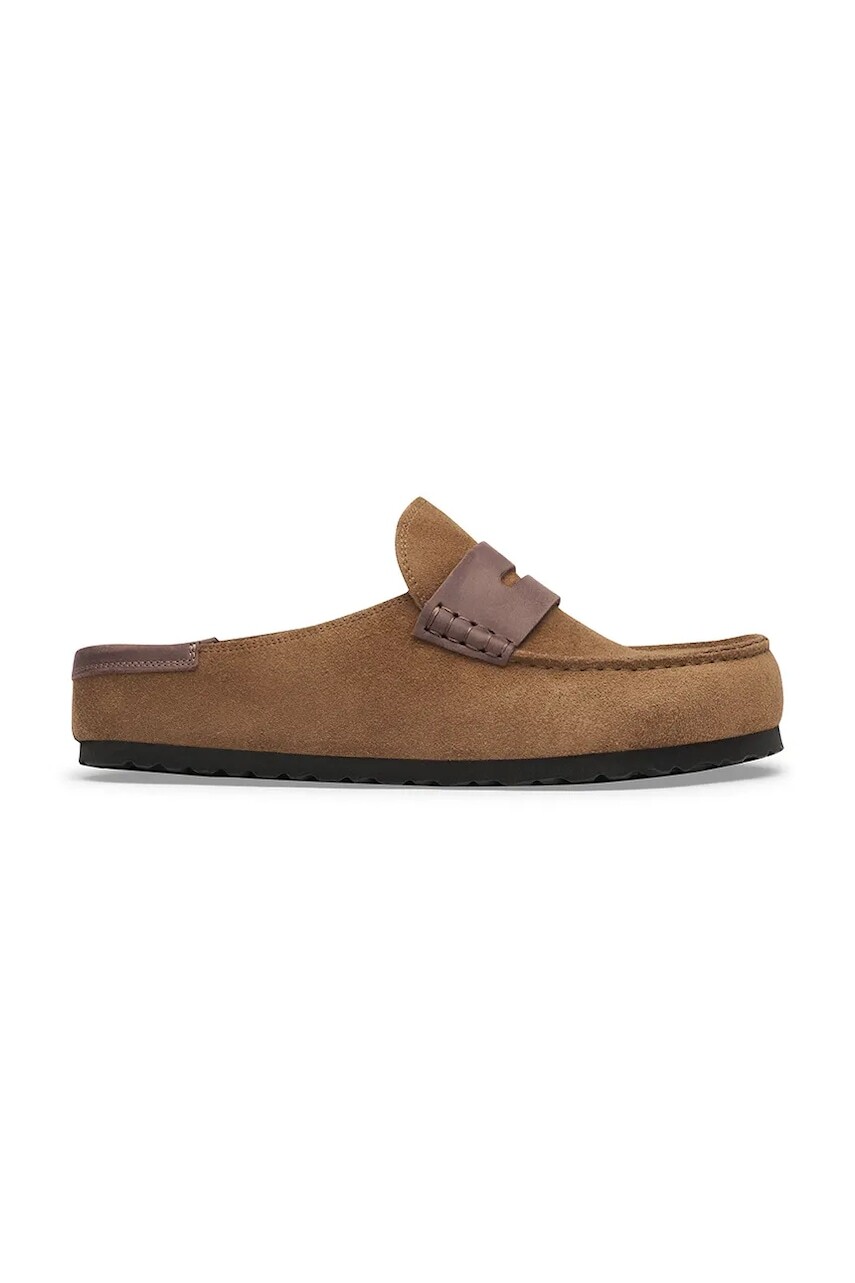 Birkenstock šľapky mules semišové Naples Wrapped double stitch Mixed Leather