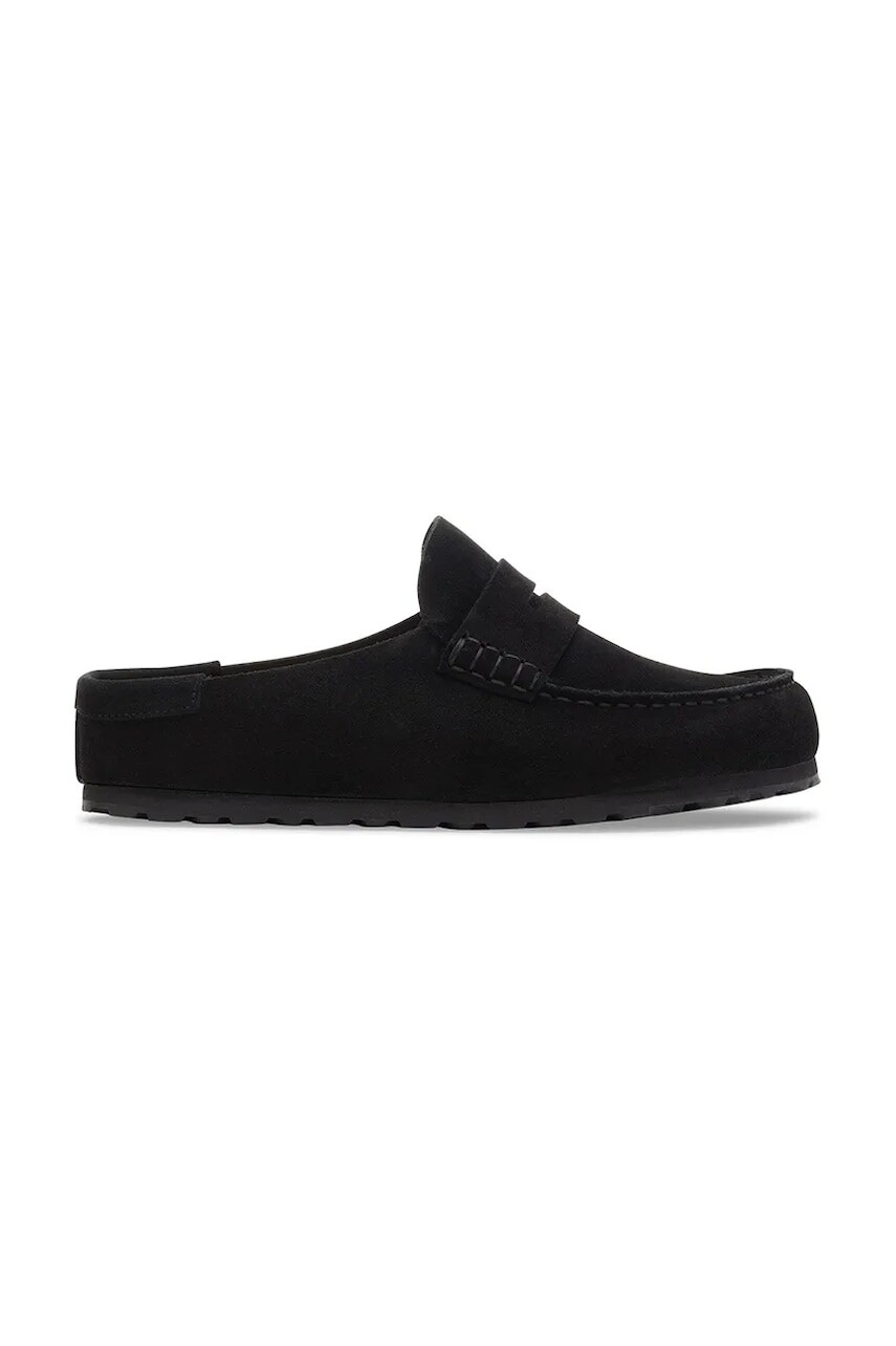 Birkenstock šľapky mules semišové Naples Wrapped Suede Leather