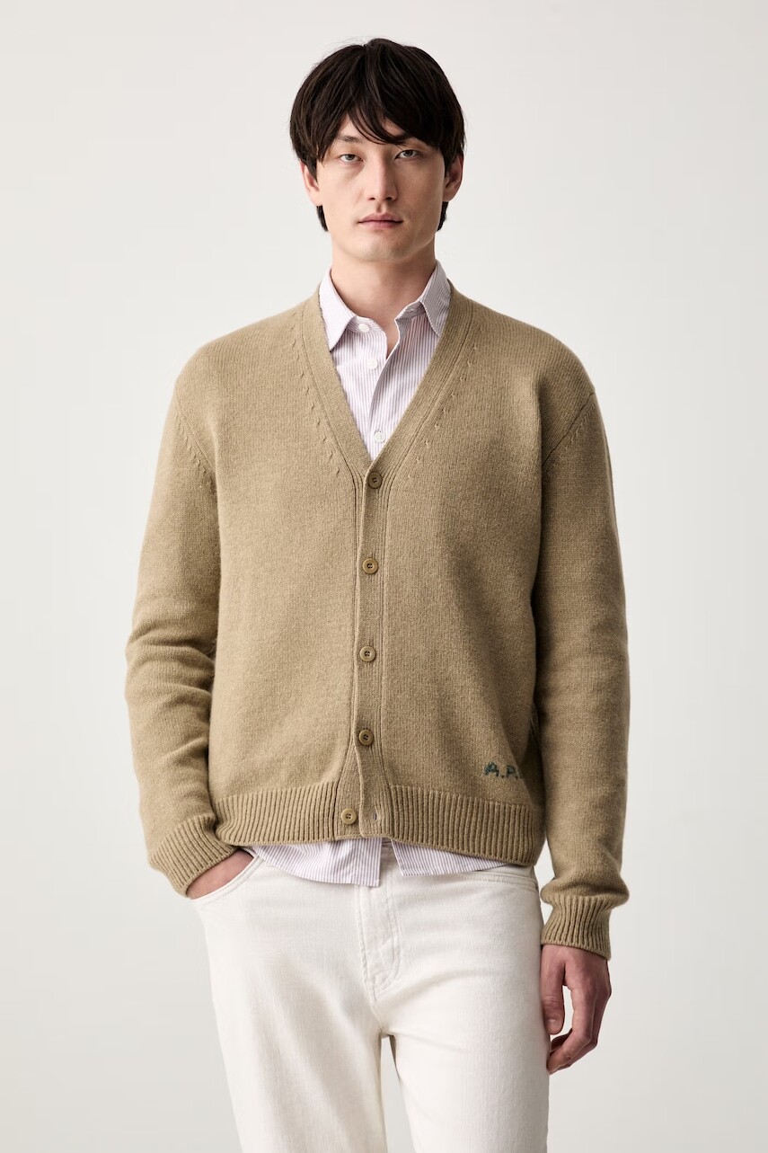 A.P.C. kardigán pánsky vlnený kevin